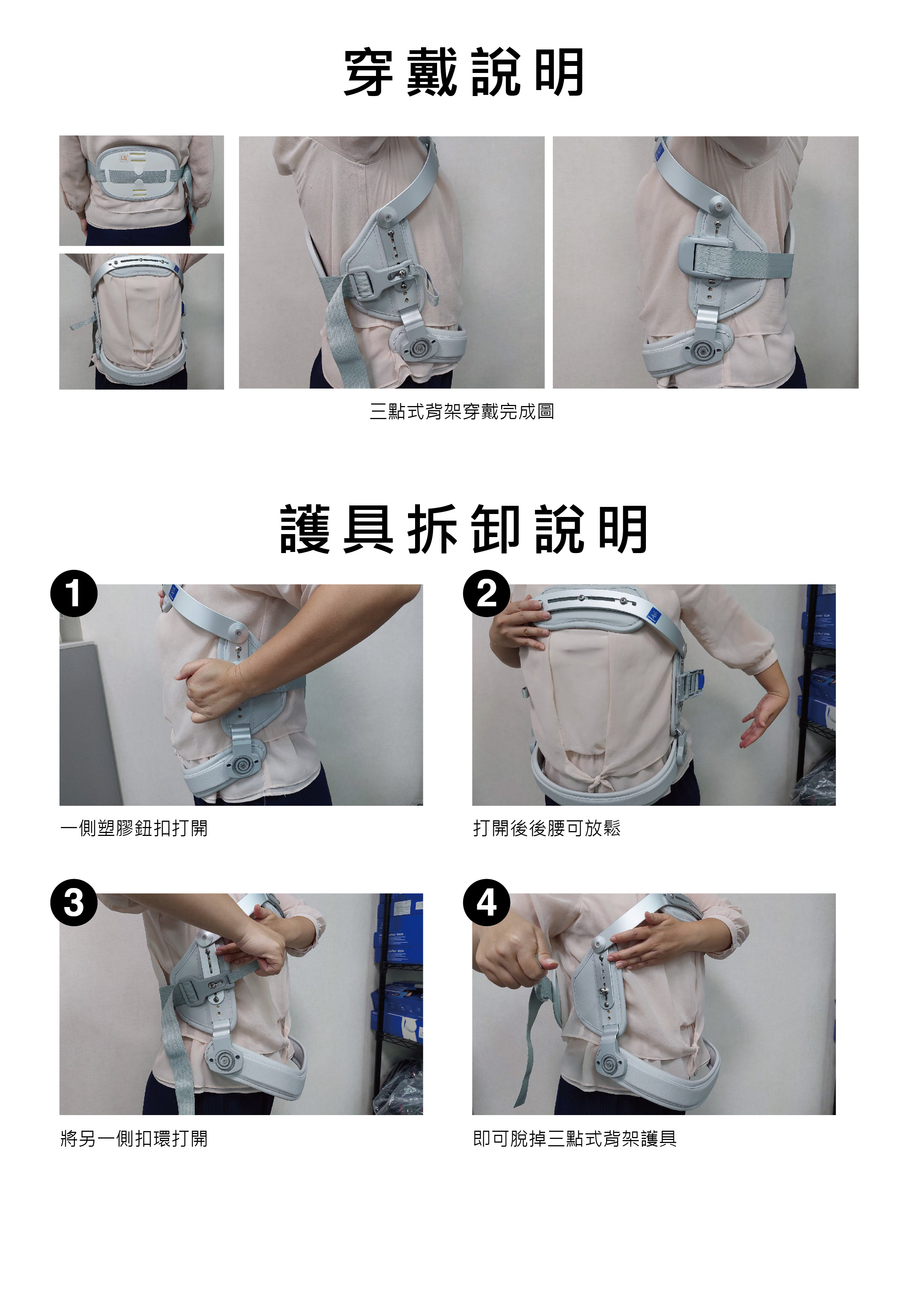 法國途安0890三點式背架穿戴說明2