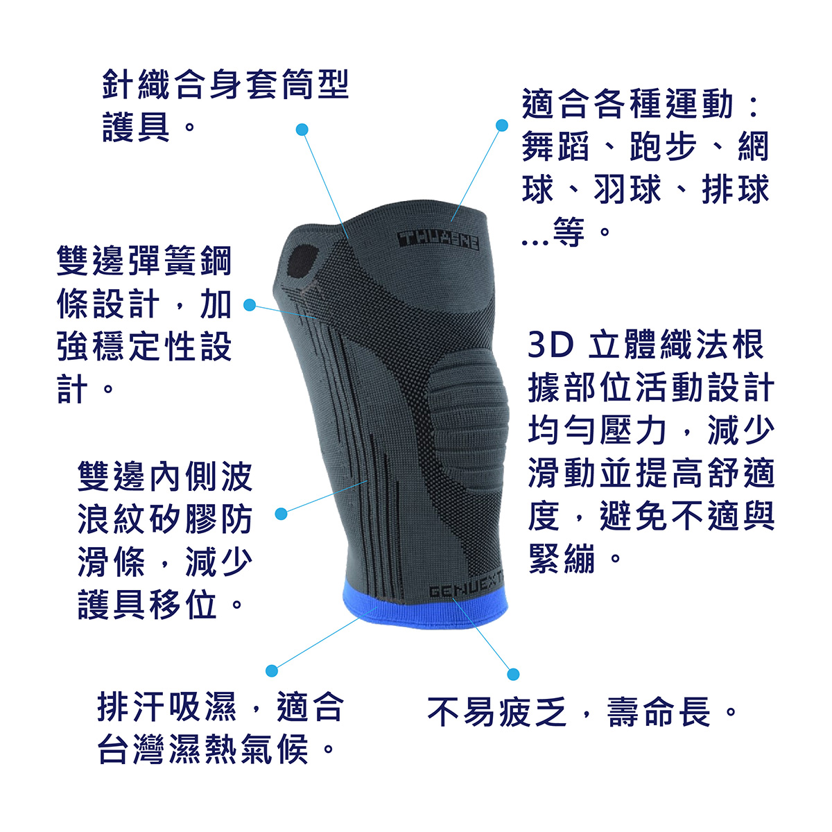 2321法國途安彈性側條護膝產品圖