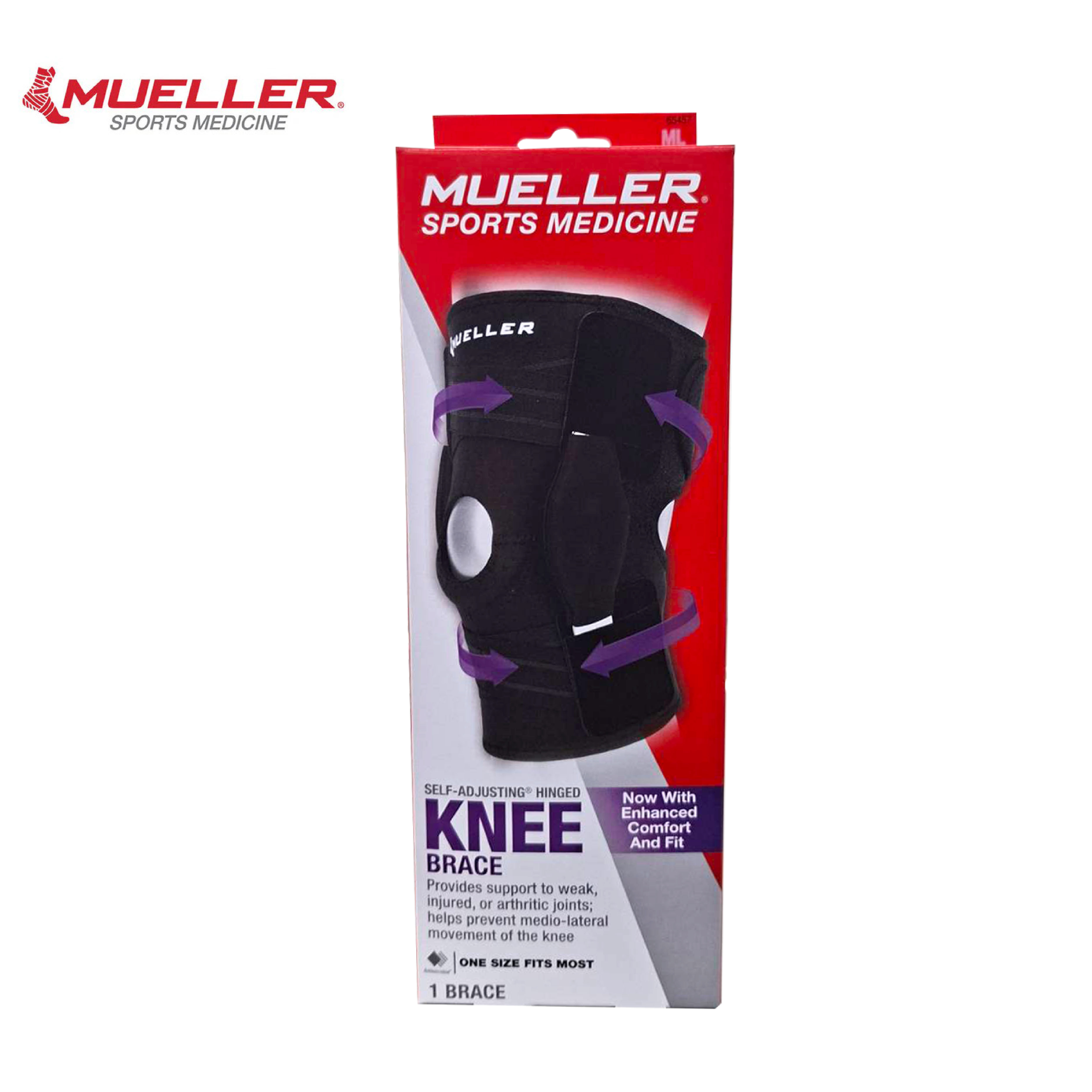 Mueller 慕樂 65457 自動調整式鉸鏈護膝 產品外盒圖